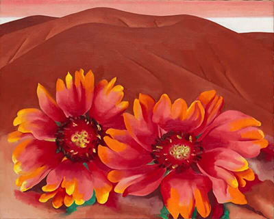 Red Hills with Flowers Georgia O'Keeffe